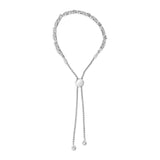 .925 Sterling Silver 1/2 Cttw Diamond Weave and Station Bolo Bracelet-3 thumbnail 4