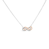 14K Rose Gold Plated Sterling Silver Diamond Accent Double Infinity Pendant Necklace-0 thumbnail 1