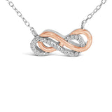 14K Rose Gold Plated Sterling Silver Diamond Accent Double Infinity Pendant Necklace-1 thumbnail 2
