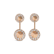 14K Rose Gold 1.00 Cttw Diamond Double Cone Jacket Stud Earring (G-H Color, SI1-SI2 Clarity)-1