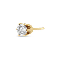 14K Yellow Gold Diamond Solitaire 6-Prong Single Solitaire Stud Earring (3/8 cttw, I-J Color, I2-I3 Clarity)-1