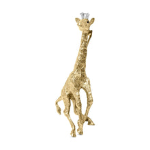 18K Yellow Gold Diamond Accent and Blue Sapphire Giraffe Pin Brooch (G-H Color, VS2-SI1 Clarity)-1