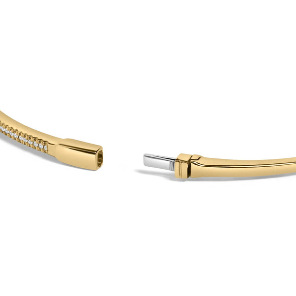 14K Yellow Gold 1/3 Cttw Diamond Half Eternity Bangle Bracelet (I-J Color, I2-I3 Clarity) - 7.75