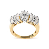 10K Yellow Gold 1.00 Cttw Diamond Starburst Ring Band (H-I Color, I1-I2 Clarity)-1 thumbnail 2