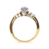 10K Yellow Gold 1/2 Cttw Diamond Pear Shaped Head and Multi Row Channel Set  Shank Ring (H-I Color, SI2-I1 Clarity)-1 thumbnail 2