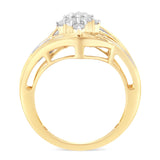 10K Yellow Gold Diamond Bypass Cluster Ring (1 Cttw, I-J Color, I2-I3 Clarity)-1 thumbnail 2