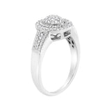 .925 Sterling Silver 1/3 Cttw Pave Set Round-Cut Diamond Braided Halo Cocktail Ring (I-J Color, I2-I3 Clarity)-1 thumbnail 2