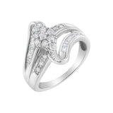 10K White Gold 1/2 cttw Diamond Cluster Ring (H-I Clarity, I2-I3 Color)-1 thumbnail 2