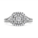 .925 Sterling Silver 1/3 Cttw Miracle Set Round-Cut Diamond Cocktail Ring (H-I Color, I1-I2 Clarity)-1 thumbnail 2