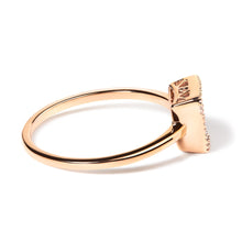 10K Rose Gold 1/3 Cttw Invisible Set Princess Cut Diamond Composite Square Shape Ring (H-I color, I1-I2 clarity)-1
