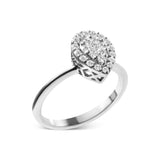 10K White Gold 3/8 Cttw Round-Cut Lab Grown Diamond Cluster Pear Promise Ring (G-H Color, VS2-SI1 Clarity)-1 thumbnail 2