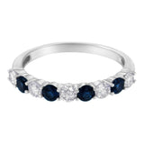 10KT White Gold 1/2 cttw Diamond and 3MM Created Gemstone Band Ring (H-I, I1-I2)-2 thumbnail 3
