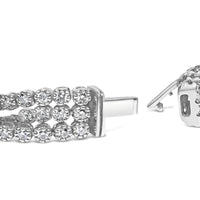 18K White Gold 5.00 Cttw Natural Diamond 3 Row Link Tennis Bracelet (G-H Color, VS1-VS2 Clarity) - 7.25