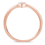 14K Rose Gold Plated .925 Sterling Silver 1/20 Carat Diamond Teardrop Pear-Shaped Miracle Set Petite Fashion Ring (J-K Color, I1-I2 Clarity)-1 thumbnail 2
