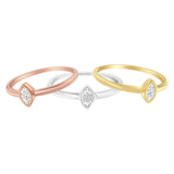 14K Gold Plated .925 Sterling Silver 1/6 Cttw Diamond Marquise Shaped Stackable Promise Ring Set (J-K Color, I1-I2 Clarity)-1 thumbnail 2