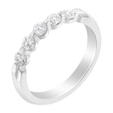 14K White Gold 1/2 cttw Diamond 5-Stone Band Ring (H-I Clarity, SI2-I1 Color)-1 thumbnail 2