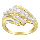 10K Yellow Gold Round and Baguette Diamond-Cut Ring (1/2 Cttw, I-J Color, I1-I2 Clarity)-1 thumbnail 2