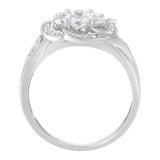 14K White Gold Floral Cluster Diamond Ring (1 Cttw, H-I Color, SI2-I1 Clarity)-1 thumbnail 2