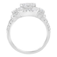 14K White Gold 2 1/4 Cttw Diamond Cocktail Cluster Ring (G-H Color, SI2-I1 Clarity)