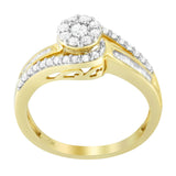 10K Yellow Gold Diamond Cluster Ring (1/2 Cttw, I-J Color, I2-I3 Clarity)-1 thumbnail 2