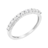 IGI Certified 1/2 Cttw Diamond 10K White Gold Prong Set Fluted Band Style Ring (I-J Color, I2-I3 Clarity)-1 thumbnail 2