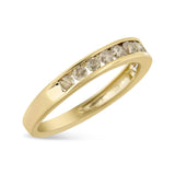 14K Yellow Gold Plated .925 Sterling Silver 1/2 Cttw Channel Set Round Champagne Diamond 11 Stone Band Ring (K-L Color, I1-I2 Clarity)-1 thumbnail 2