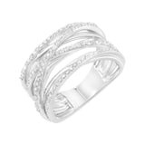 .925 Sterling Silver 1/4 Cttw Prong Set Round-Cut Diamond Bypass Ring (I-J Color, I1-I2 Clarity)-1 thumbnail 2