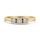 14K Yellow Gold Plated .925 Sterling Silver 1/4 Cttw Diamond 3 Stone Illusion Plate Ring (J-K Color, I1-I2 Clarity)-1 thumbnail 2