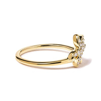 10K Yellow Gold 1/10 Cttw Diamond  Palm Tree Statement Ring (H-I Color, I1-I2 Clarity)