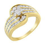 14K Yellow Gold Diamond Cocktail Bypass Ring (1 1/2 Cttw, H-I Color, SI2-I1 Clarity)-1 thumbnail 2