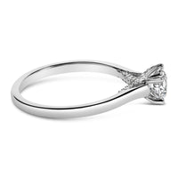 14K White Gold 7/8 Cttw Lab Grown Diamond Solitaire Cathedral Style Engagement Ring (F-G Color, VS1-VS2 Clarity)