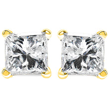 14K Yellow Gold 1/5 Cttw Princess-Cut Square Near Colorless Diamond Classic 4-Prong Solitaire Stud Earrings (I-J Color, I2-I3 Clarity)-1