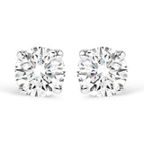14K White Gold 1/2 Cttw 4-Prong Set Brilliant Round-Cut Solitaire Lab Grown Diamond Push Back Stud Earrings (F-G Color, VS2-SI1 Clarity)-2 thumbnail 3