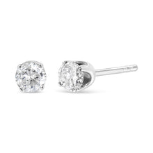 AGS Certified 14K White Gold 1.0 Cttw 4-Prong Set Brilliant Round-Cut Solitaire Diamond Push Back Stud Earrings (G-H Color, SI2-I1 Clarity)-1