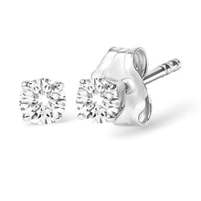 14K White Gold Round Cut Diamond Solitaire Stud Earrings (1/2 cttw, H-I Color, SI1-SI2 Clarity)-1