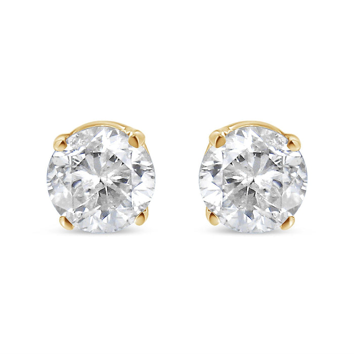 14K Yellow Gold 1/2 Cttw Round-Cut Diamond Solitaire Stud Earrings (O-P Color, SI2-I1 Clarity)