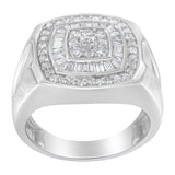 14K White Gold Men's Diamond Band Ring (1 cttw, H-I Color, SI1-I2 Clarity)-1 thumbnail 2