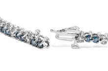 14K White Gold White And Treated Blue Diamond Bracelet (4 5/8 cttw, H-I Color, I1-I2 Clarity)-1