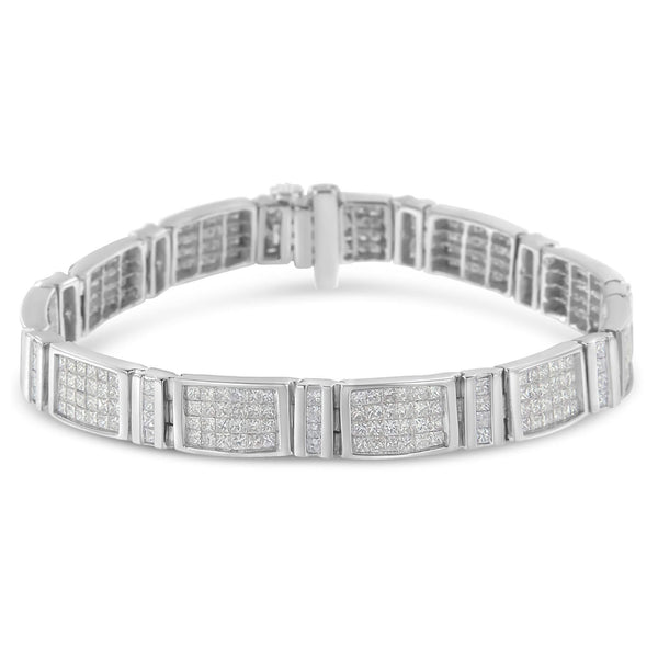 14K White Gold 7.0 Cttw Princess Cut Diamond 7