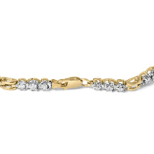 10k Yellow Gold 1.00 Cttw Diamond 3 Stone Link Bracelet (I-J Color, I1-I2 Clarity) -7.25" Inches-1