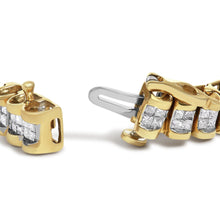 14K Gold 3.0 Cttw Princess Cut Quad Invisible Set Tennis Bracelet (H-I Color, SI1-SI2 Clarity) - 7”-3