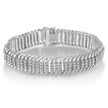 14K White Gold 5.0 Cttw Round Brilliant Cut Diamond 7" S Wave Serpentine Tennis Bracelet (H-I Color, I1-I2 Clarity)-1