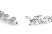 14K White Gold 2.00 Cttw Diamond Cluster and Spiral Link Bracelet (I-J Color, I1-I2 Clarity) - 7"-1