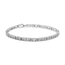 .925 Sterling Silver 1.0 Cttw Diamond Square Hybrid Link 7" Tennis Bracelet (I-J Color, I2-I3 Clarity)-1