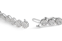 14K White Gold 2.00 Cttw Diamond Halo Link Tennis Bracelet (H-I Color, I1-I2 Clarity) - 7