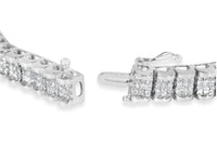 14K White Gold 5.00 Cttw Invisible Set Princess-Cut Diamond Belt and Buckle Tennis 7