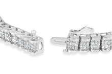 14K White Gold 5.00 Cttw Invisible Set Princess-Cut Diamond Belt and Buckle Tennis 7" Bracelet (H-I Color, SI1-SI2 Clarity)-1