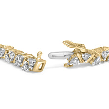 14K Yellow Gold 4.00 Cttw Diamond Triangle Link Tennis Bracelet (H-I Color, I1-I2 Clarity) - 7" Inches-1