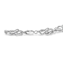 .925 Sterling Silver 1.0 Cttw Diamond Infinity Loop and Swirl Link Bracelet (I-J Color, I2-I3 Clarity) - 7.25" Inches-1