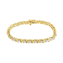 10K Yellow Gold Plated Sterling Silver 1 cttw Diamond Link Bracelet (J-K Clarity, I1-I2 Color) - Size 7"-1